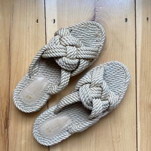 Braided Platform Sandals, Size 8